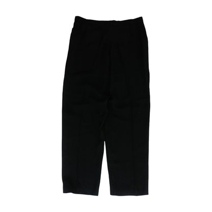 Vintage Black Solid Textured Dress Pants