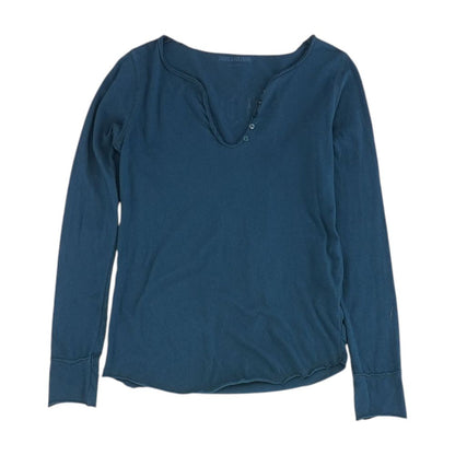 Teal Graphic Long Sleeve Blouse