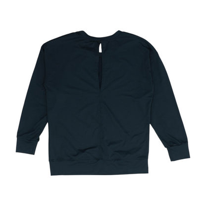 Black Solid Sweatshirt Pullover