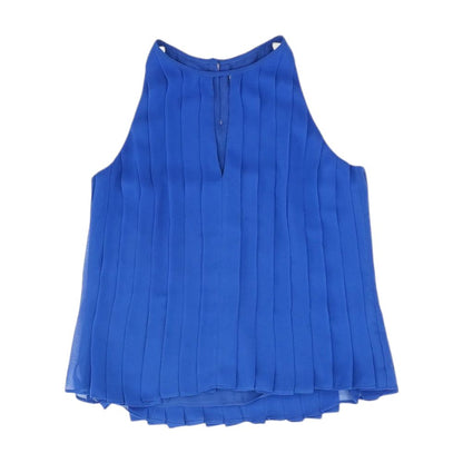 Navy Solid Sleeveless Blouse