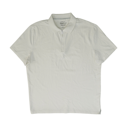 White Solid Short Sleeve Polo