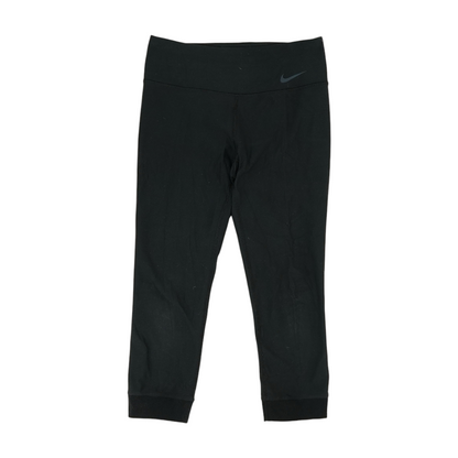 Black Solid Active Capris