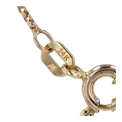 14K Yellow Gold Quartz Pendant Necklace
