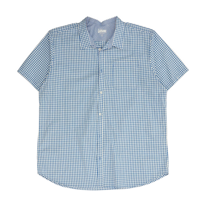 Blue Check Short Sleeve Button Down