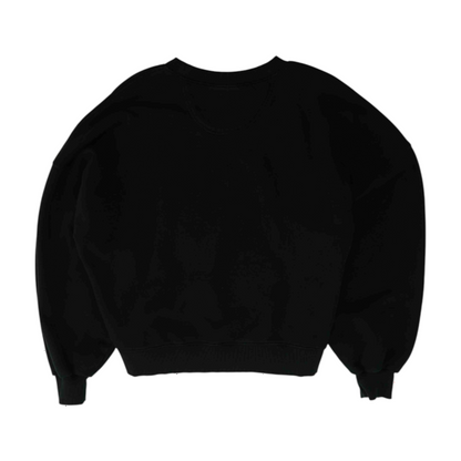 Black Solid Sweatshirt Pullover