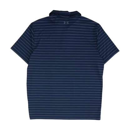 Navy Striped Short Sleeve Polo