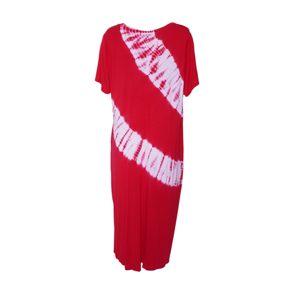 Red Plus Tie-Dye Midi Dress