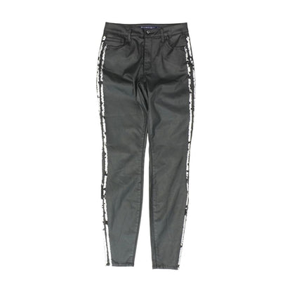 Black Solid Five Pocket Pants