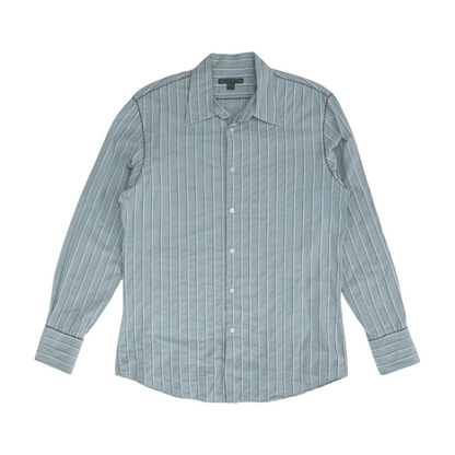 Gray Striped Long Sleeve Button Down