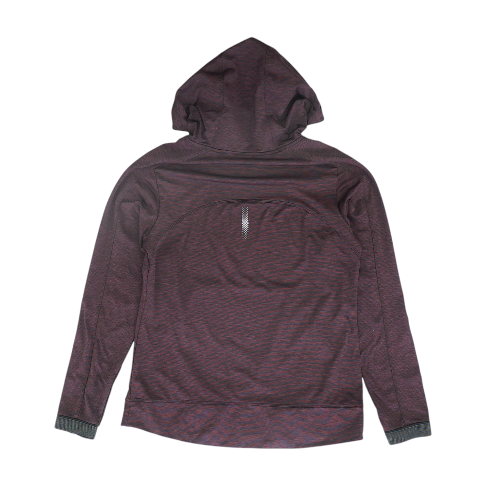 Burgundy Striped Hoodie Pullover