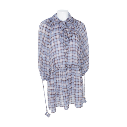 Blue Plaid Midi Dress