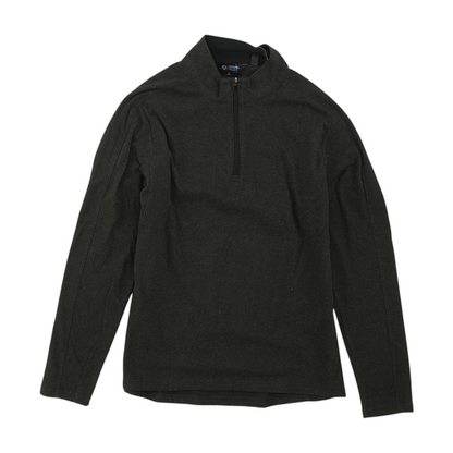 Gray Solid 1/4 Zip Pullover