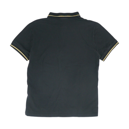 Black Solid Short Sleeve Polo