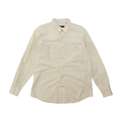 Ivory Solid Long Sleeve Button Down