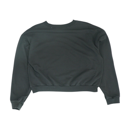 Black Solid Sweatshirt Pullover