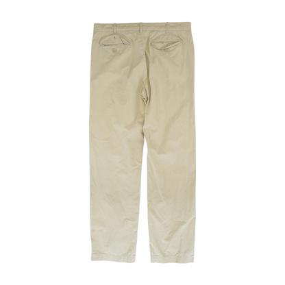 Beige Striped Regular Pants