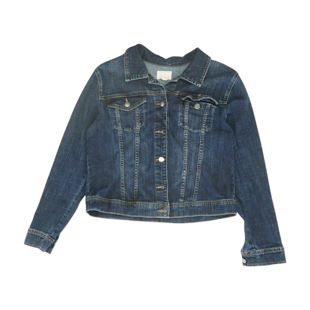 Blue Solid Denim Jacket