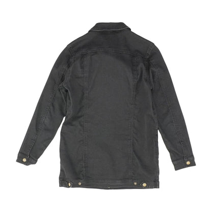 Black Solid Denim Jacket