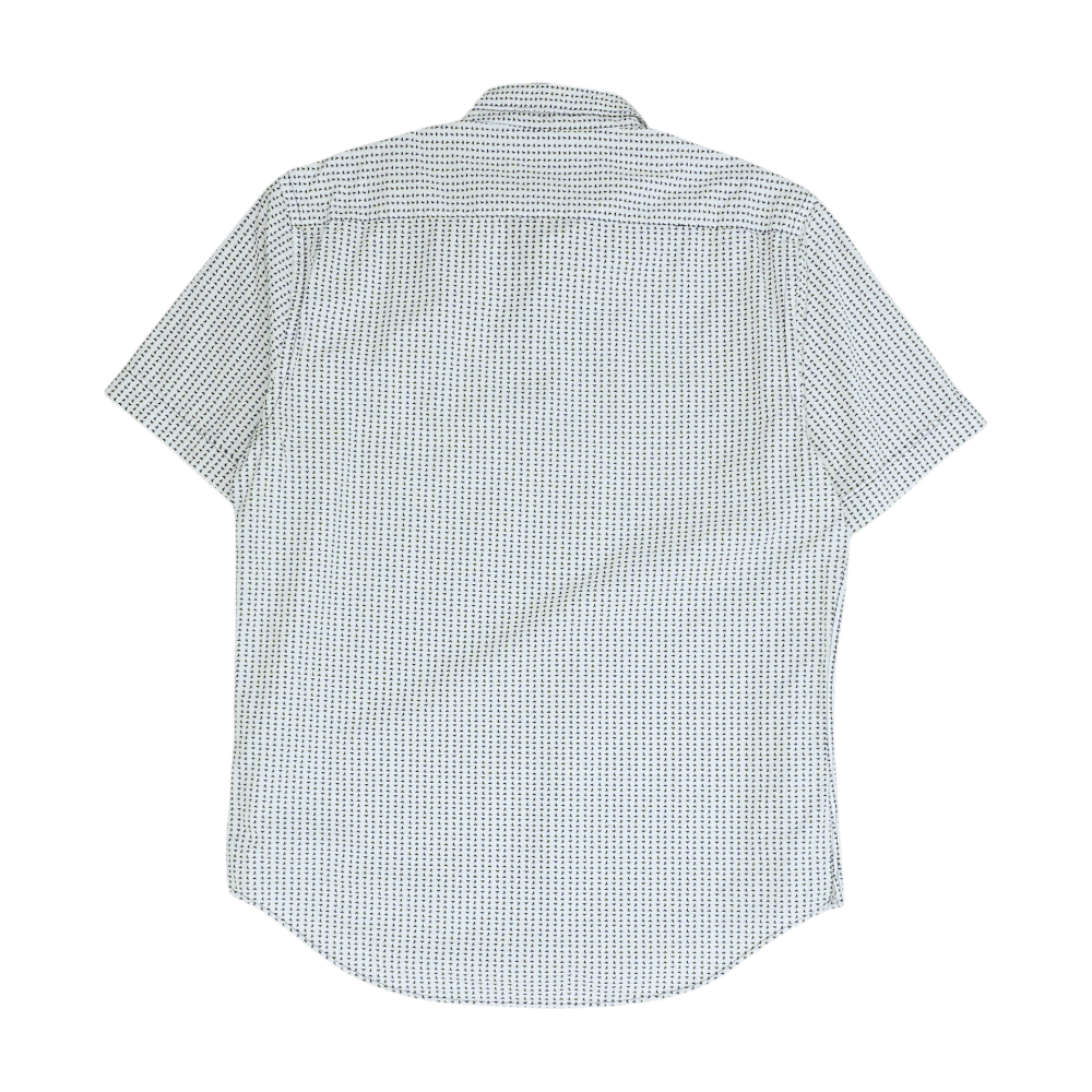 White Print Short Sleeve Polo