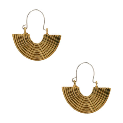 Gold Tone Semi Circle Drop Earrings