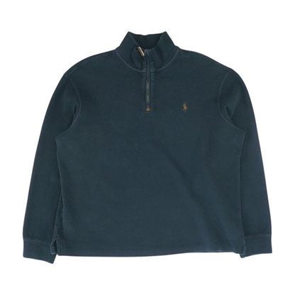 Black Solid 1/4 Zip Pullover