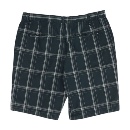 Black Plaid Chino Shorts