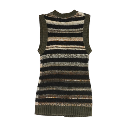 Brown Striped Vest Sweater
