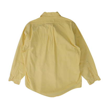 Orange Solid Long Sleeve Button Down