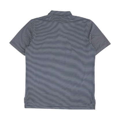 Navy Striped Short Sleeve Polo