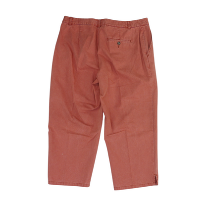 Red Solid Chino Capris