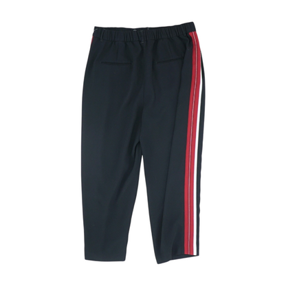 Black Solid Chino Capris