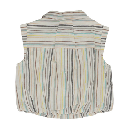 White Petite Striped Blouse