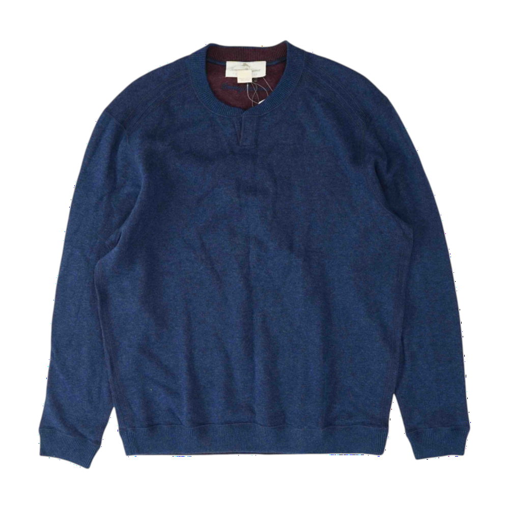 Blue Solid Pullover Sweater