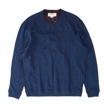 Blue Solid Pullover Sweater