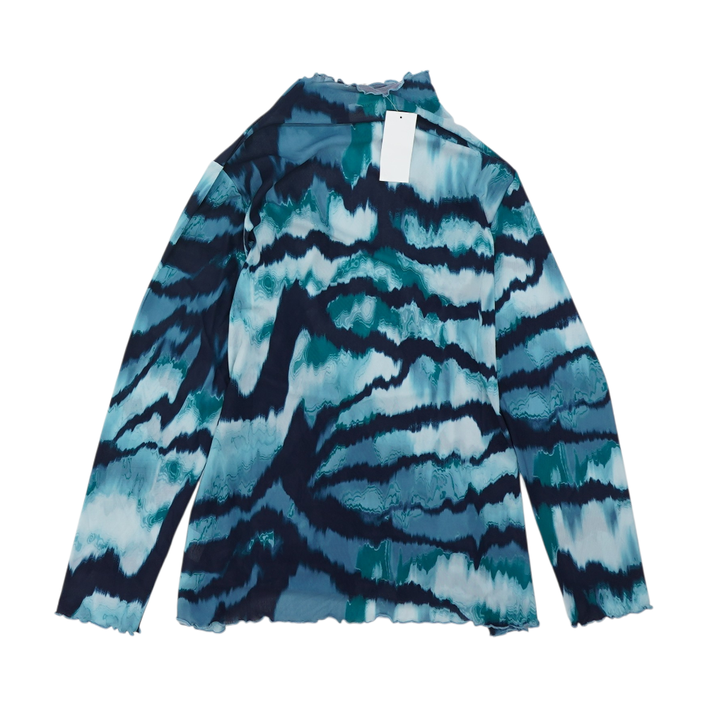 LOGO LAYERS Blue Abstract Blouse – Image 2