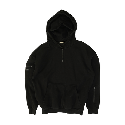 Black Solid Hoodie Pullover