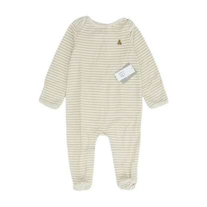 Beige Striped One-Piece