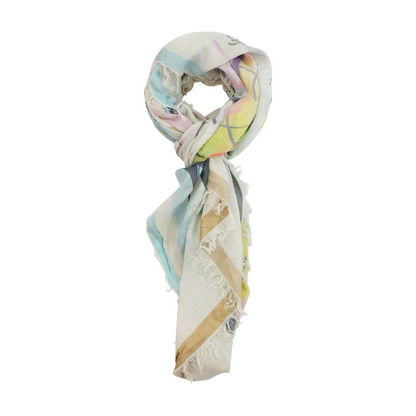 Multi Print Cotton Blend Scarf