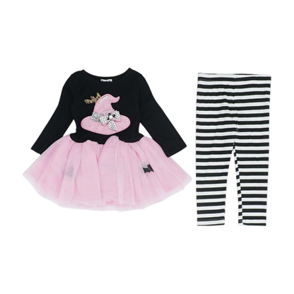 Black Graphic Long Sleeve Set
