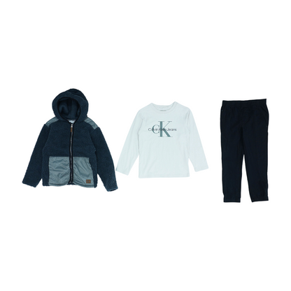 Navy Color Block Long Sleeve Set