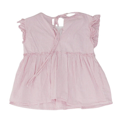 Pink Check Short Sleeve Blouse