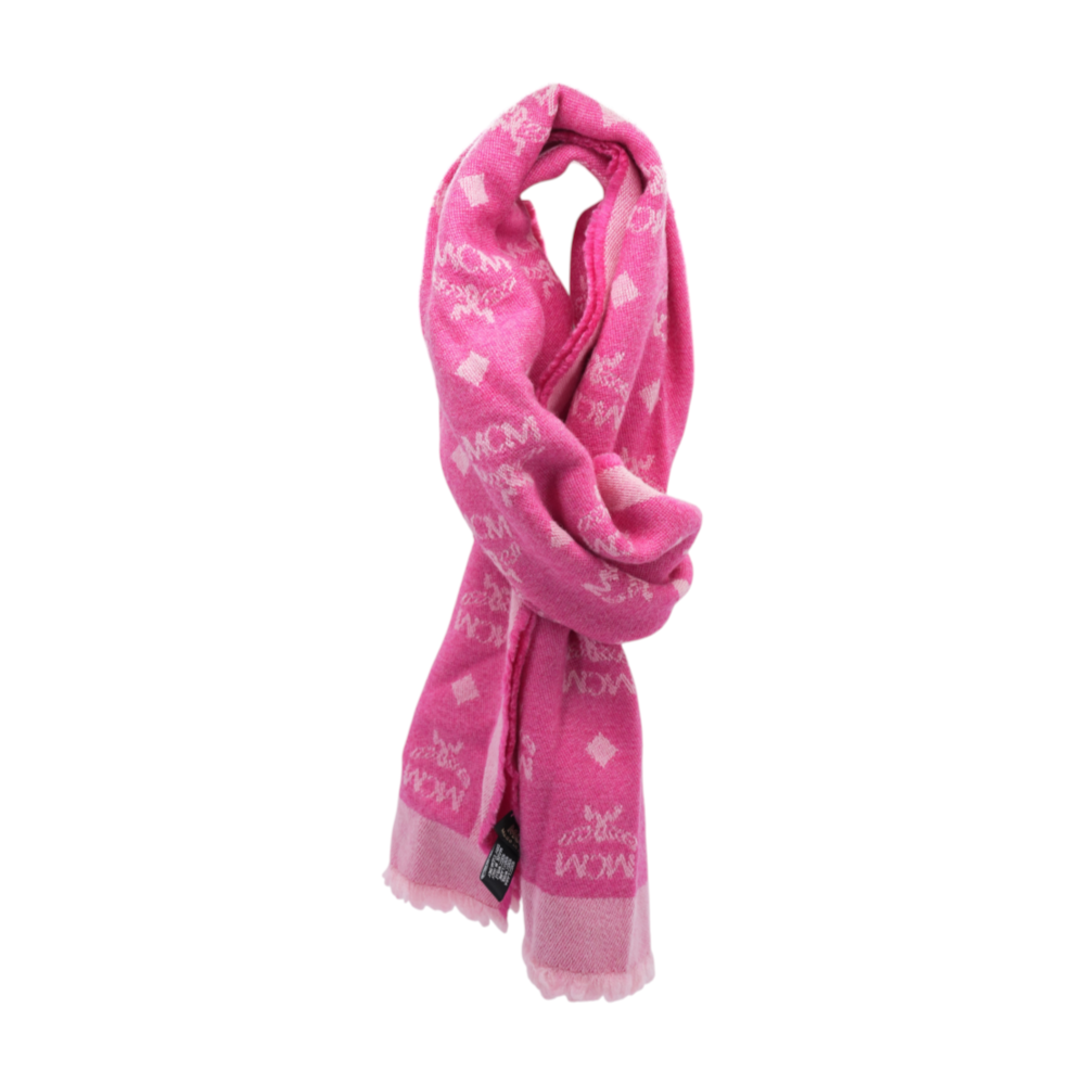 Pink Graphic Wool Scarf