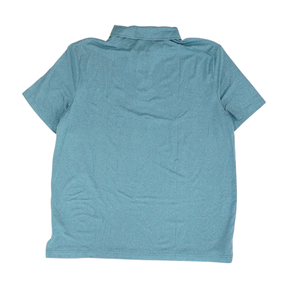 Blue Solid Short Sleeve Polo
