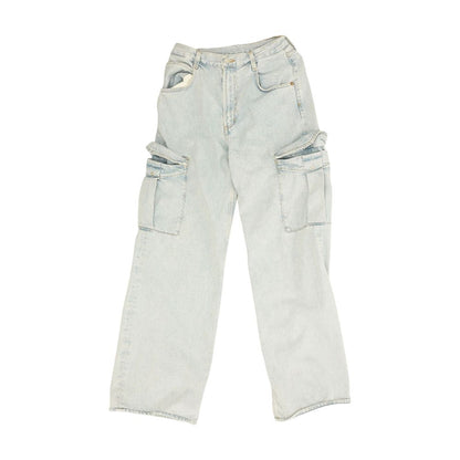 Blue High Rise Wide Leg Jeans