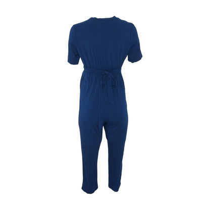 Teal Maternity Jumpsuit