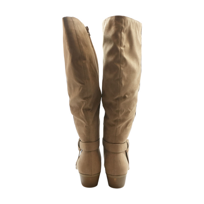 Beige Knee-High Boots