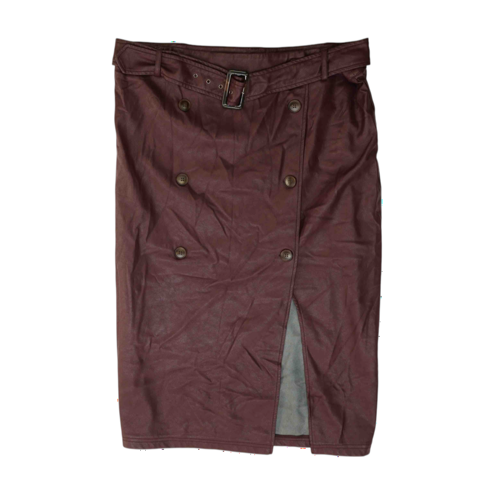 Maroon Plus Size Midi Skirt