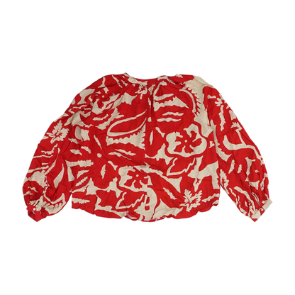 Red Print Blouse