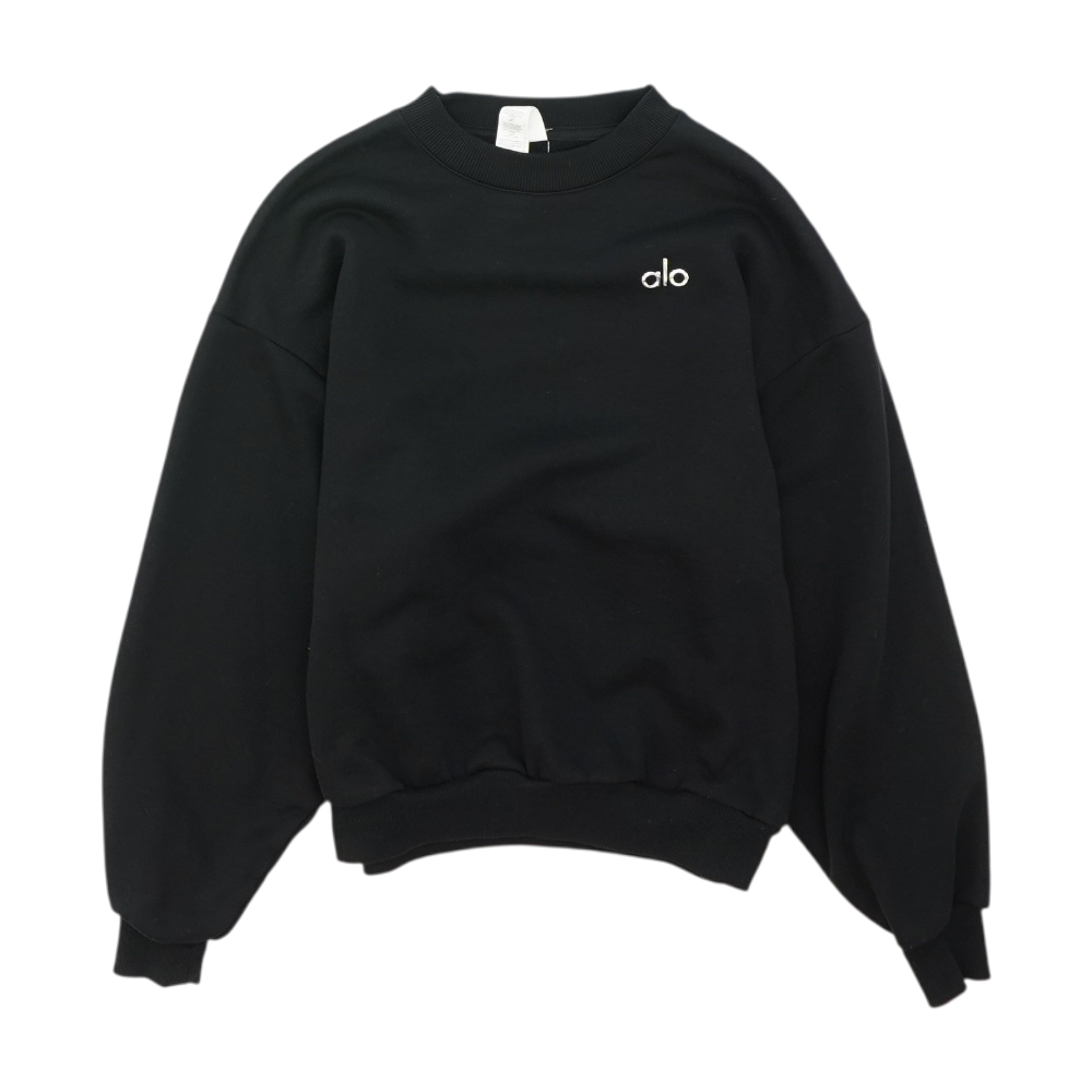 Black Solid Sweatshirt Pullover
