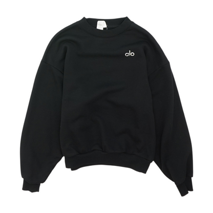 Black Solid Sweatshirt Pullover